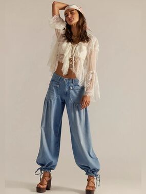 New Free People We The Free Lotus Balloon Jeans Size 28